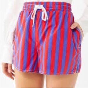Urban outfitters, purple and red striped beach shorts UO large